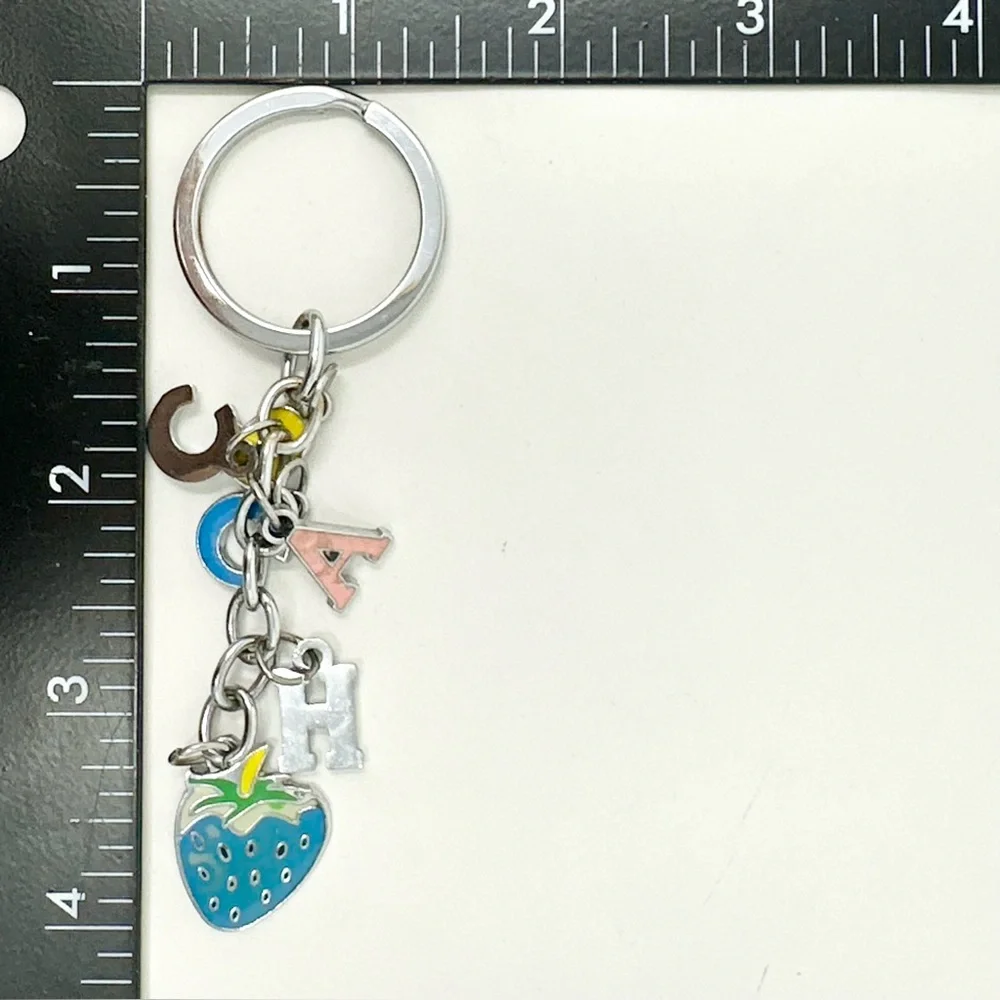 Limited Edition Rare Coach Blue Strawberry Keyring Keychain Bag Charm